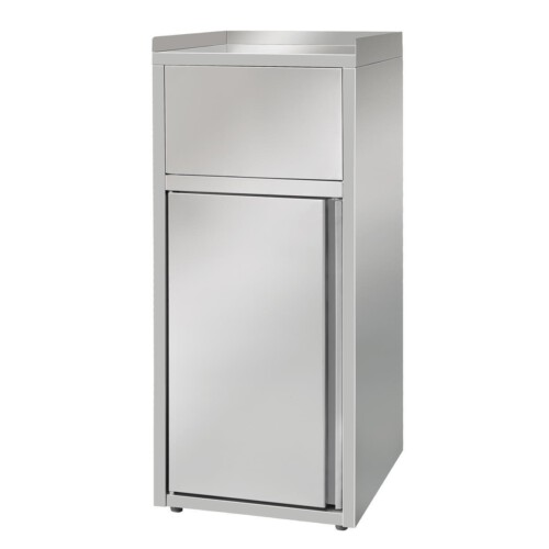 Mülleimer-Schrank mit Einwurfklappe und Flügeltür, 60 Liter
